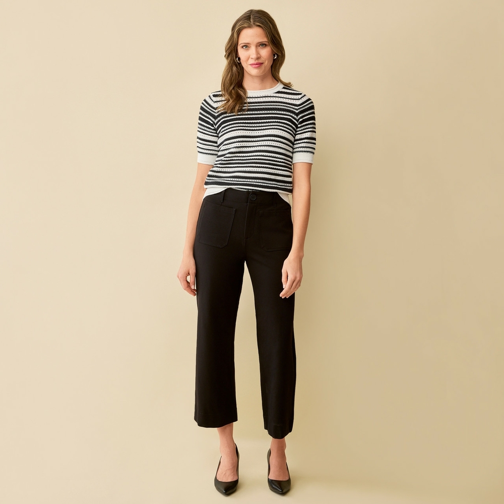 Black Wide Leg Ponte Pant XS